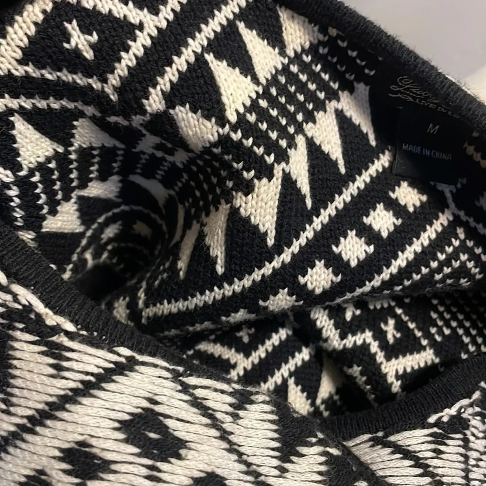 LUCKY BRAND women’s moto sweater knit jacket / cardigan diagonal zipper size Med